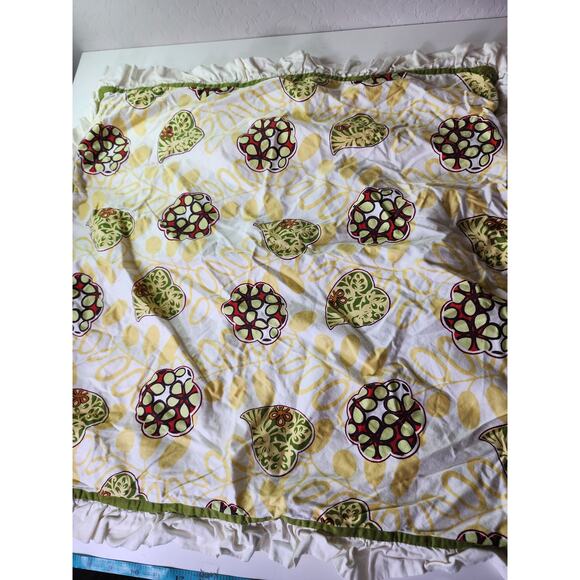 ANTHROPOLGIE Floral Fringe Cotton Shams (1-Euro, 1-Standard) Set of 2 - Picture 4 of 9